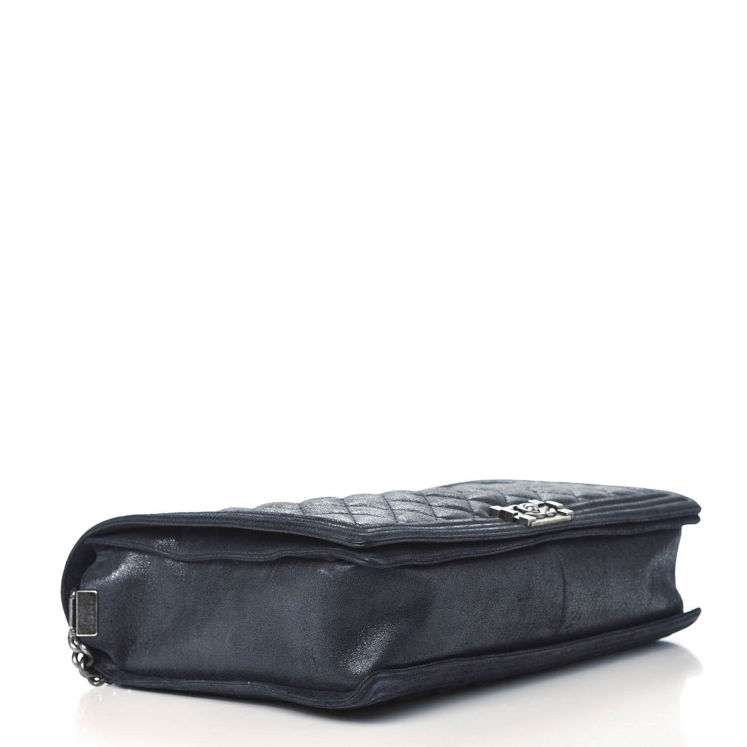 Chanel Iridescent Calfskin Quilted XL Gentle Boy Flap Blue 4 of 10