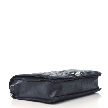 Chanel Iridescent Calfskin Quilted XL Gentle Boy Flap Blue 4 of 10