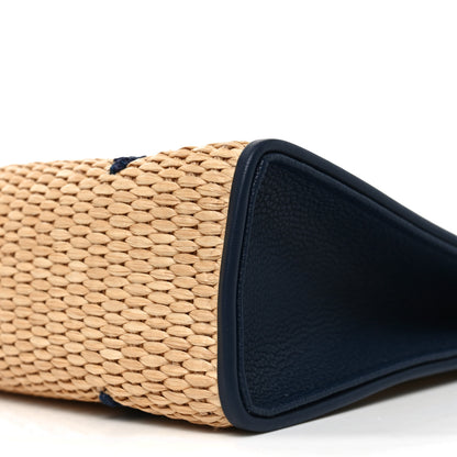 Louis Vuitton Raffia Calfskin Monogram Giant Toiletry Pouch 26 Blue 9 of 9