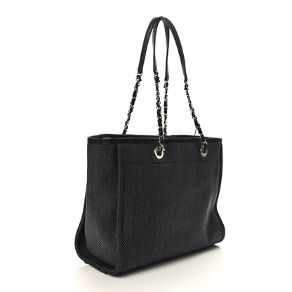 Chanel Lurex Boucle Small Deauville Tote Black 3 of 10