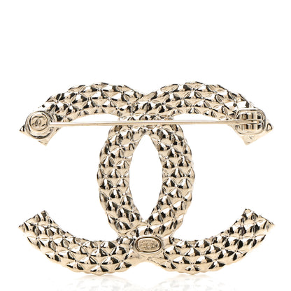 Chanel Metal Crystal Baguette CC Brooch Gold 3 of 5