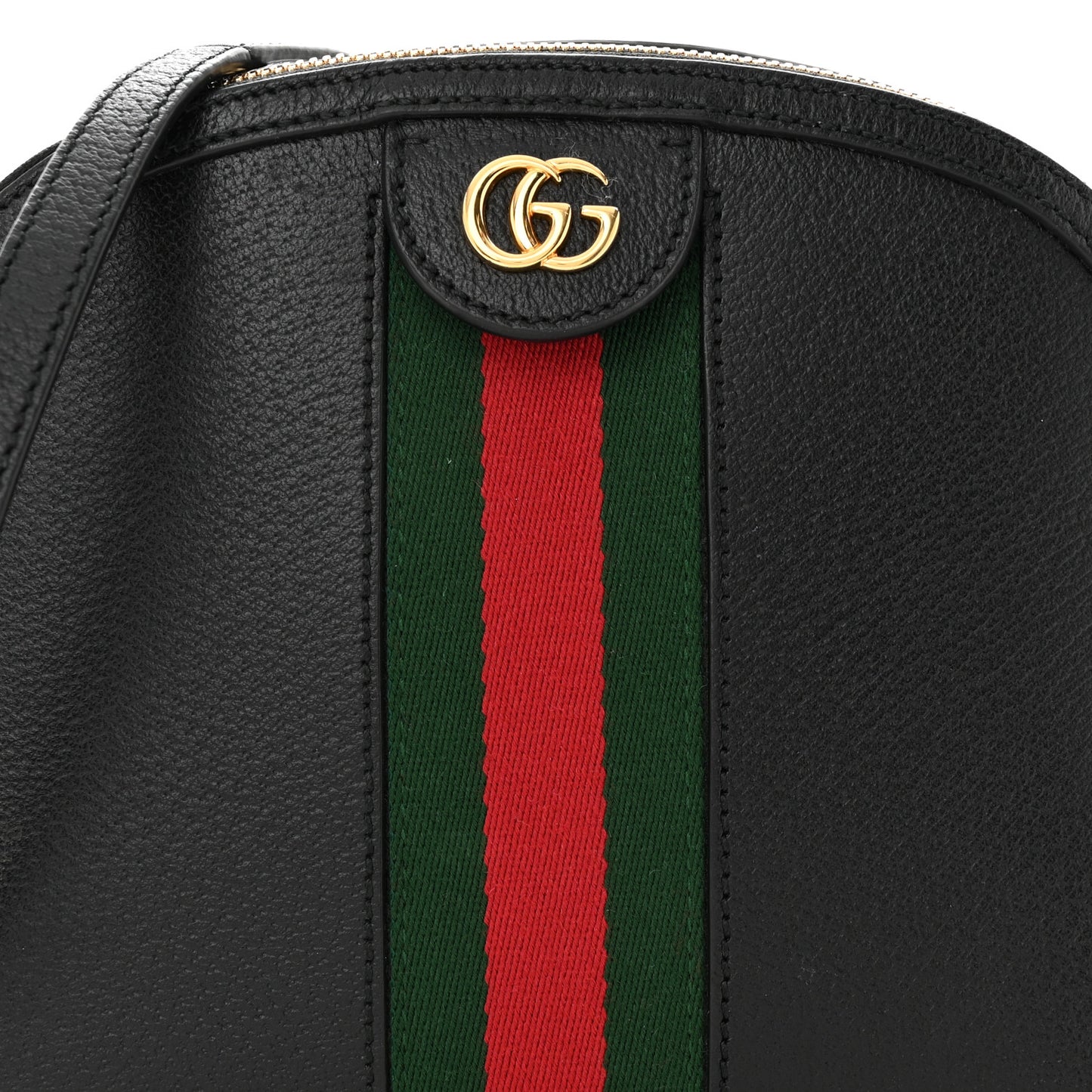 Calfskin GG Web Small Ophidia Dome Shoulder Bag Black