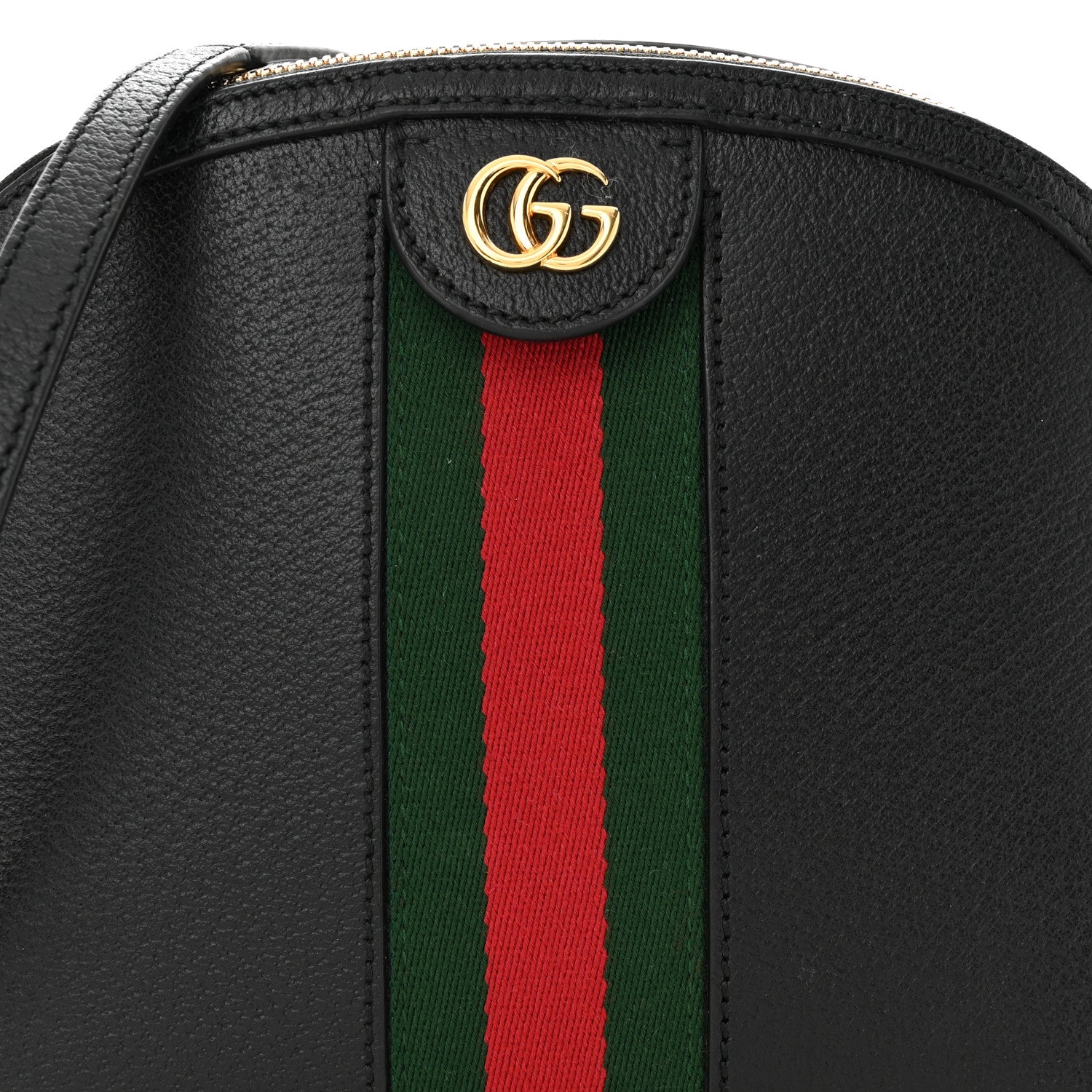 Gucci Calfskin GG Web Small Ophidia Dome Shoulder Bag Black 8 of 11
