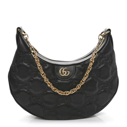 Gucci Calfskin GG Matelasse Small Hobo Shoulder Bag Black 1 of 11