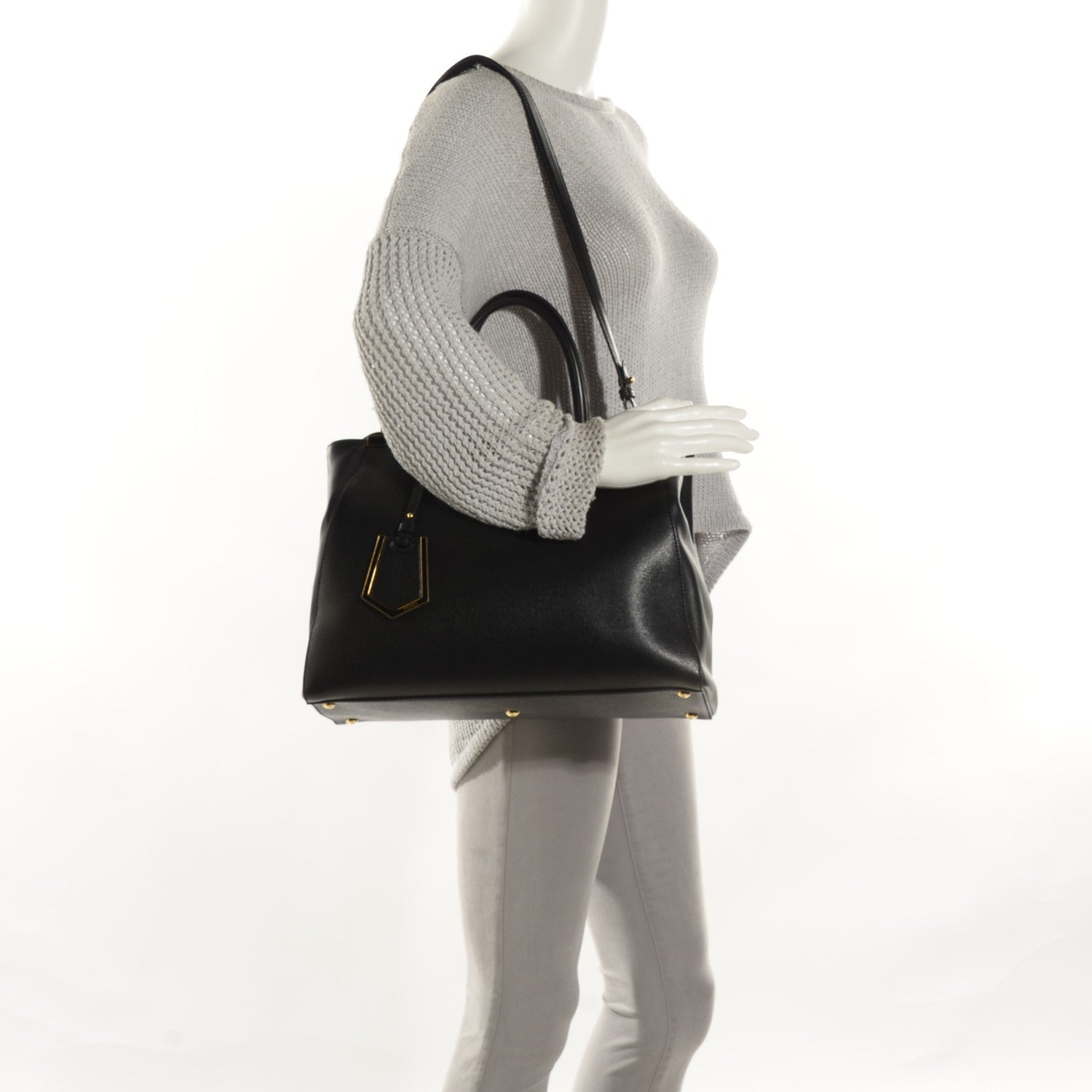 Fendi Vitello Elite Medium 2Jours Tote Black 2 of 9