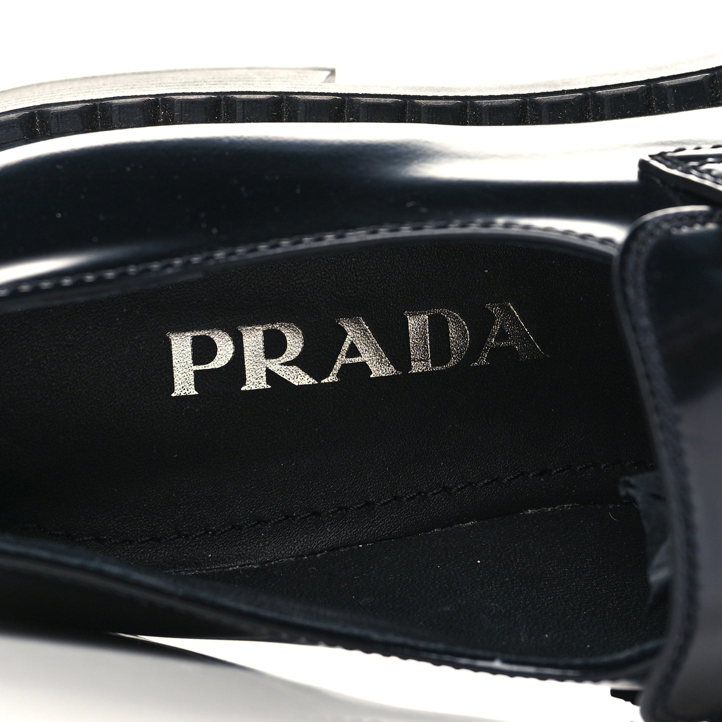 Spazzolato Metal Triangle Logo 50mm Loafers 37 Black