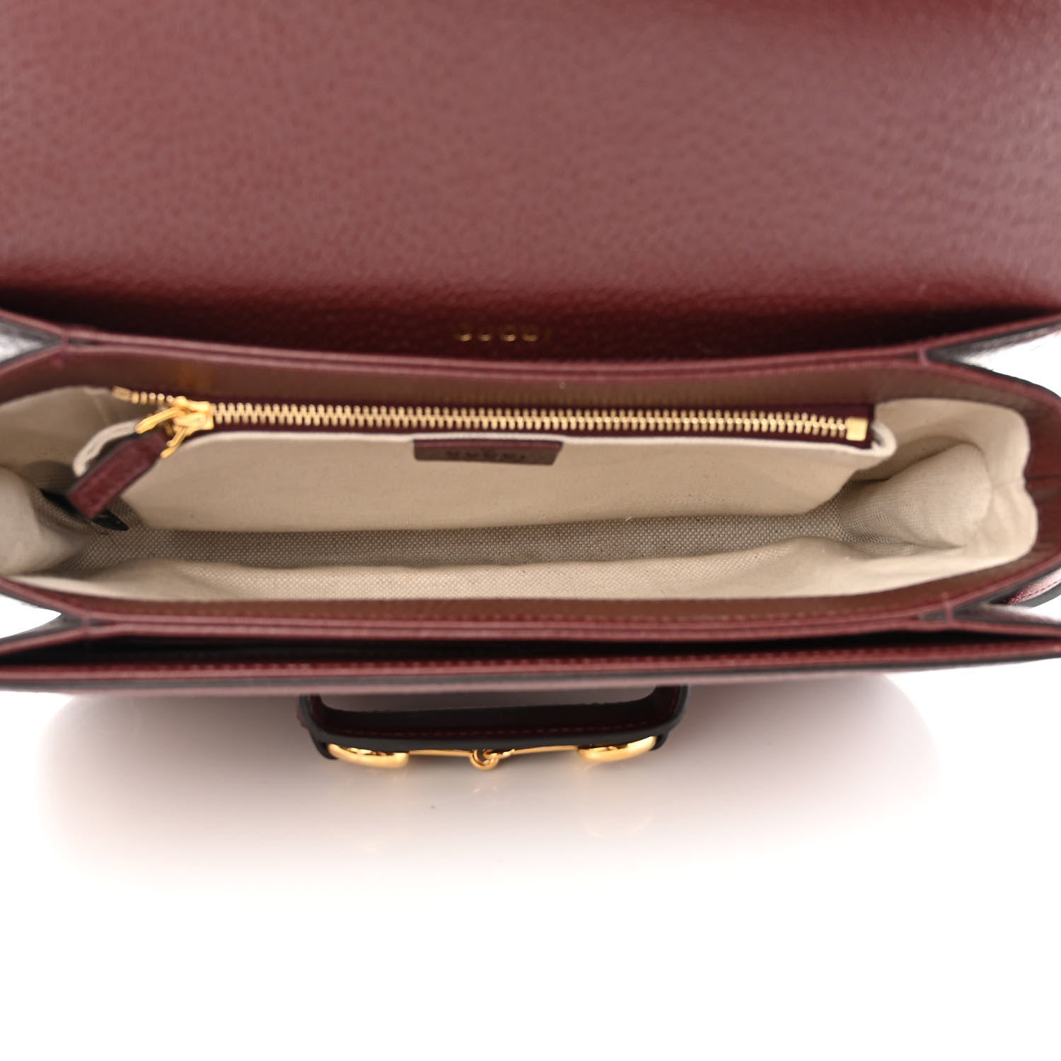 Gucci Monogram Textured Dollar Calfskin Horsebit 1955 Shoulder Bag Sahara Rubino Chardonnay 5 of 10
