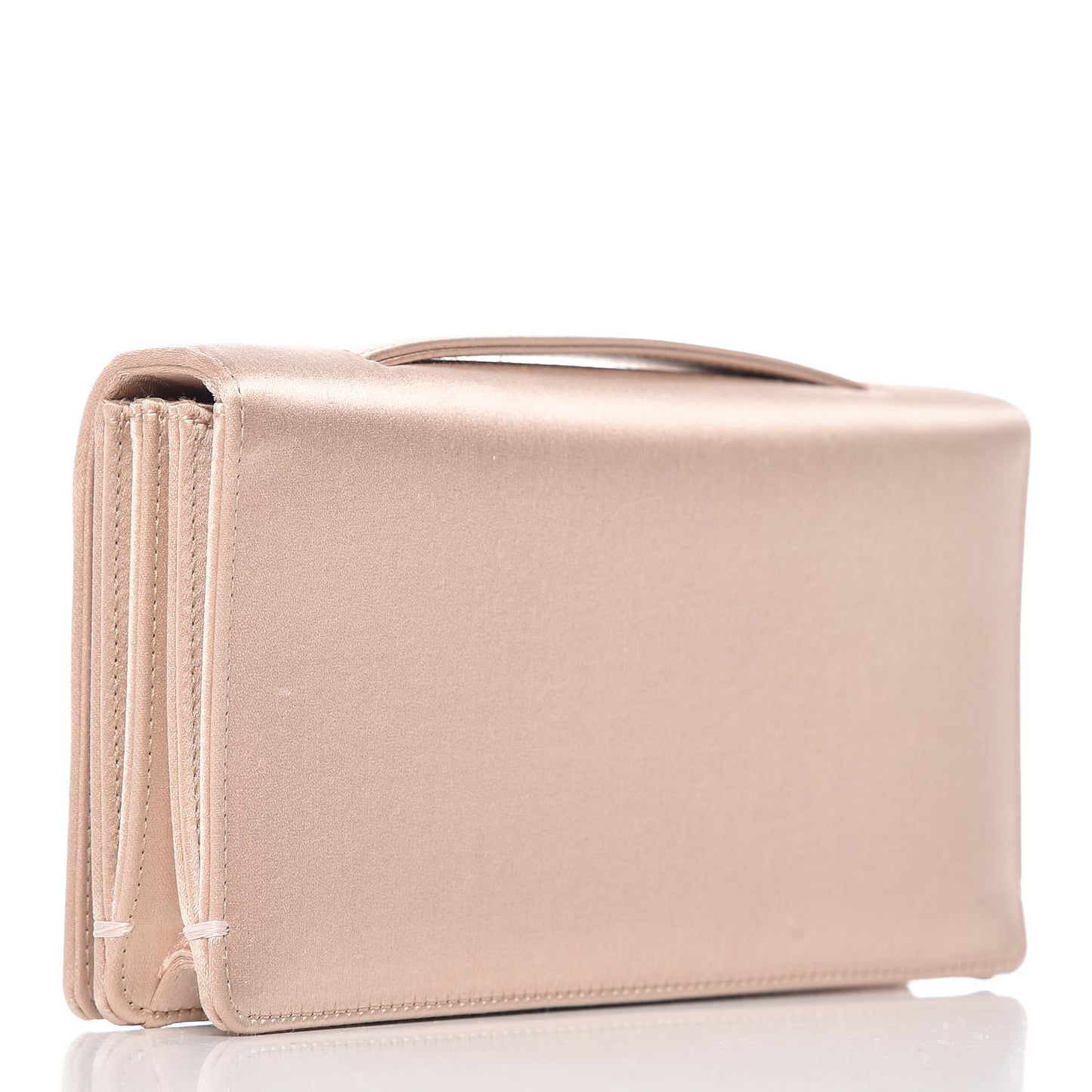 Satin Bee Pouch Powder Beige