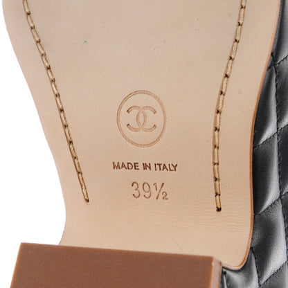 Chanel Calfskin Quilted Chain Sandals Black 39.5 7 of 8