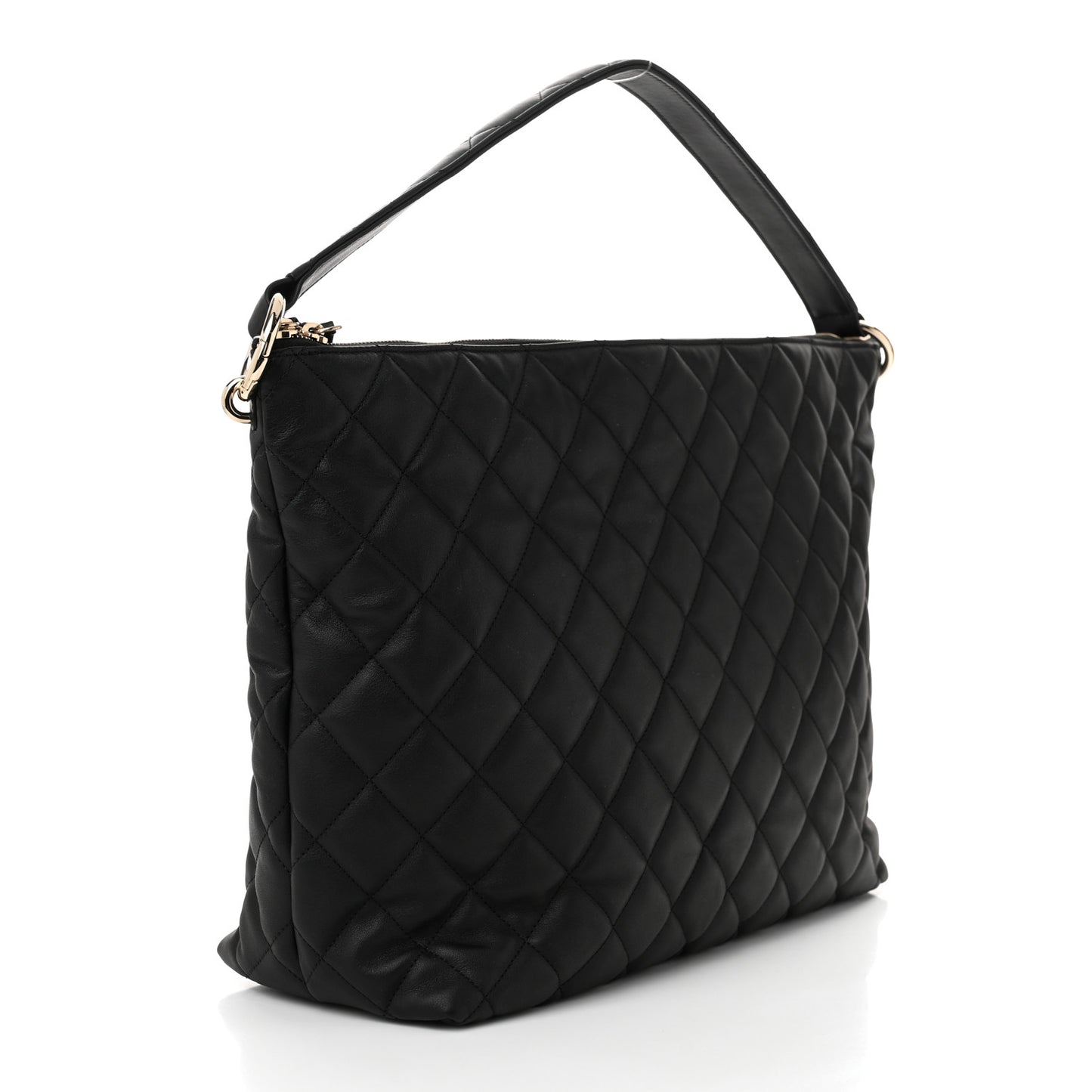 Calfskin Quilted Large Coco Mellow Hobo Black