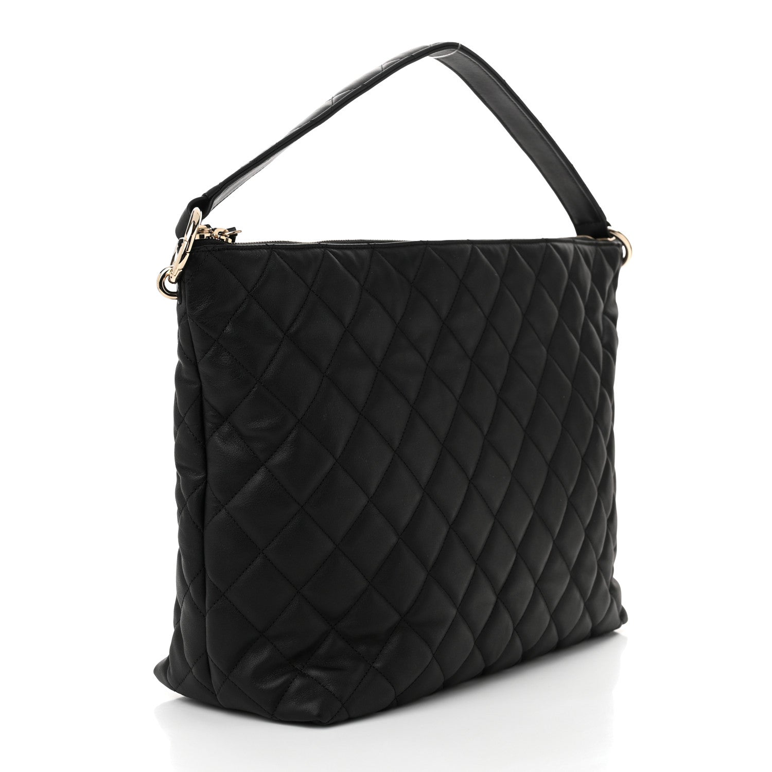 Chanel Calfskin Quilted Large Coco Mellow Hobo Black 3 of 10
