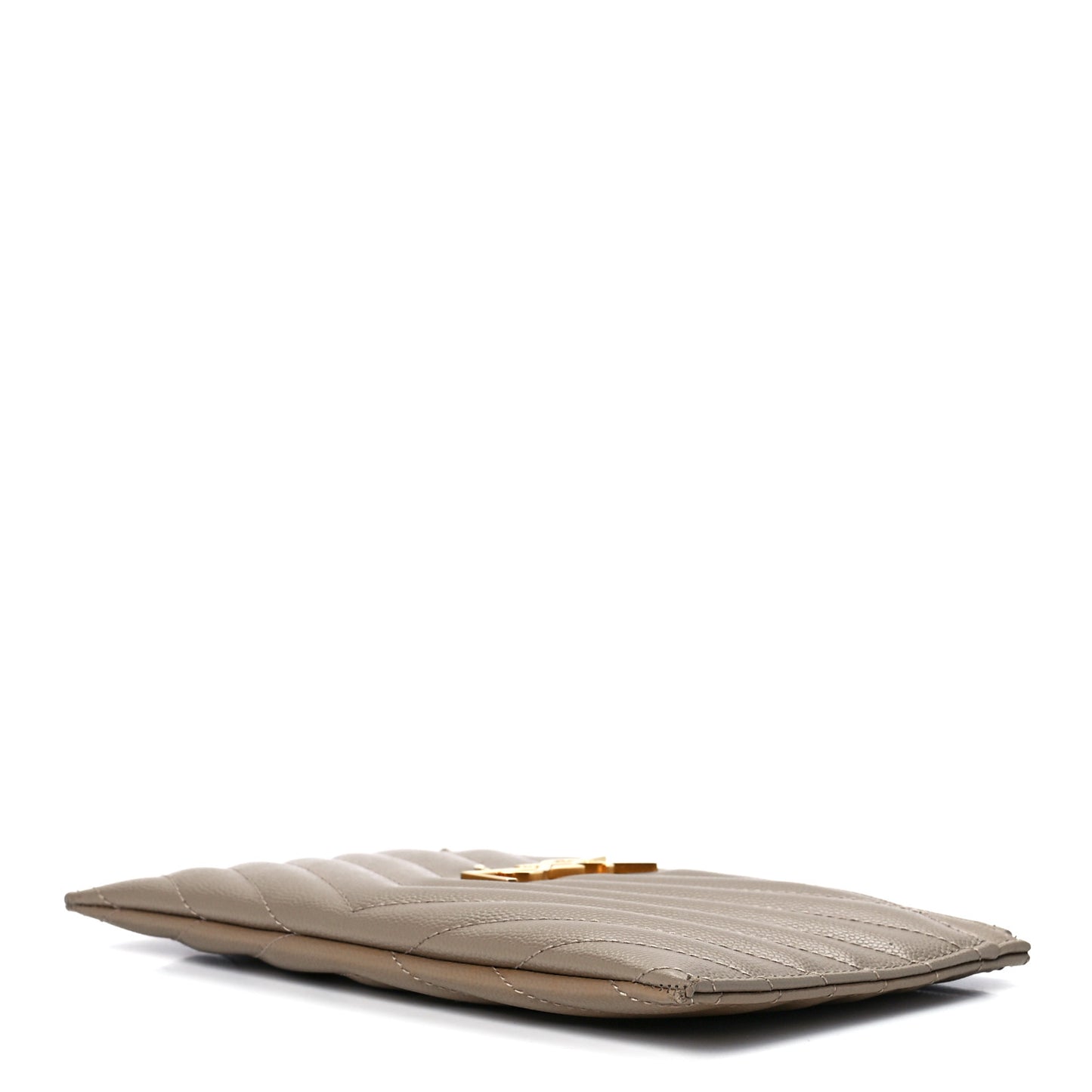 Grain De Poudre Chevron Monogram Bill Pouch Dusty Grey