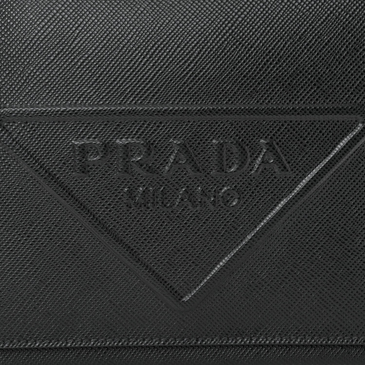 Prada Saffiano Cuir Triangle Logo Embossed Flap Crossbody Black 7 of 9
