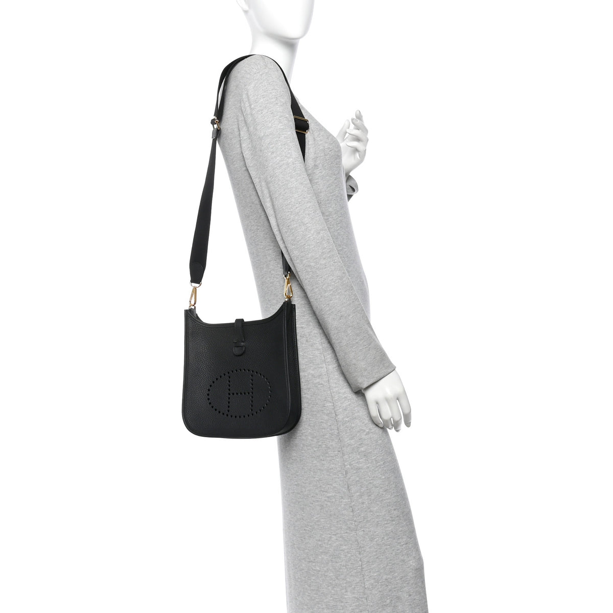 Hermes Taurillon Clemence Evelyne 23 Poche III Black 2 of 11