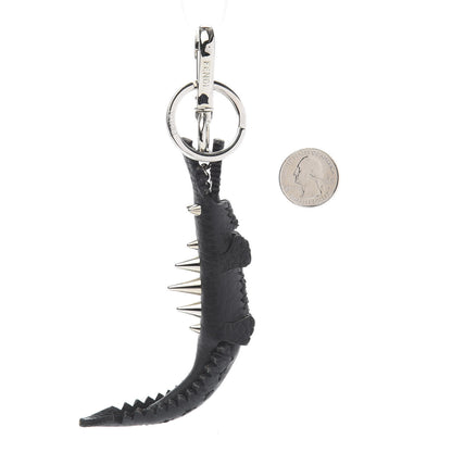 Fendi Calfskin Gator Charm Key Fob Black 2 of 6