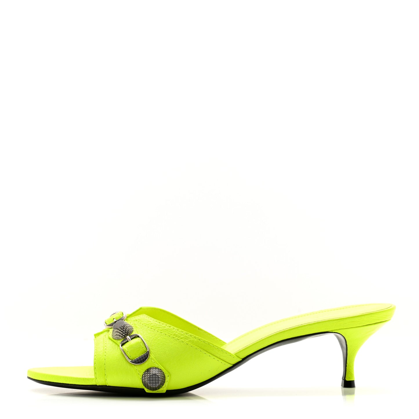 Agneau Arena Cagole 50mm Slide Sandals 41.5 Fluo Yellow