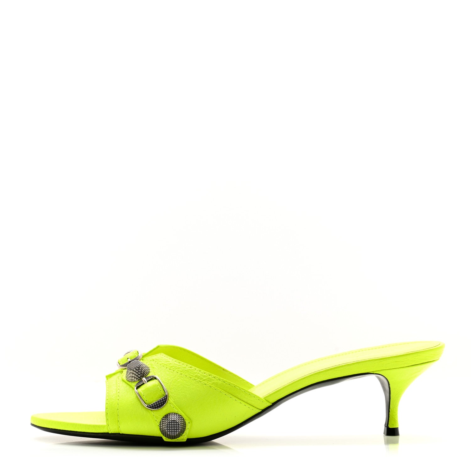 Balenciaga Agneau Arena Cagole 50mm Slide Sandals 41.5 Fluo Yellow 1 of 12