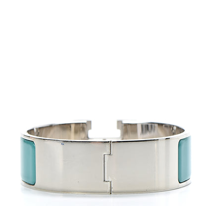 Hermes Enamel Wide Clic Clac H Bracelet GM Vert Bleuete 2 of 5