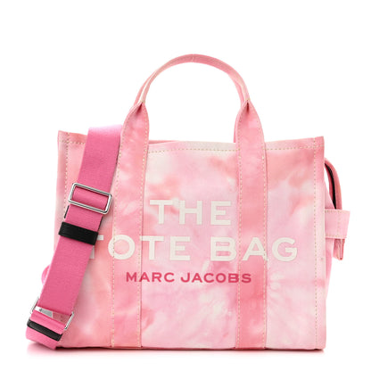 Marc Jacobs Cotton Canvas Medium The Traveler Tote Bag Tie Dye Pink 1 of 15