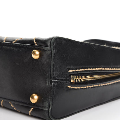 Chanel Calfskin Contrast Stitch Small Surpique Bowler Black 9 of 9