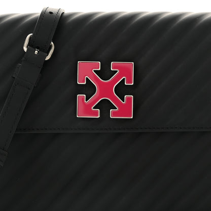 Off-White Calfskin Diagonal Quilted Jitney 2.0 Crossbody Bag Black 7 of 9