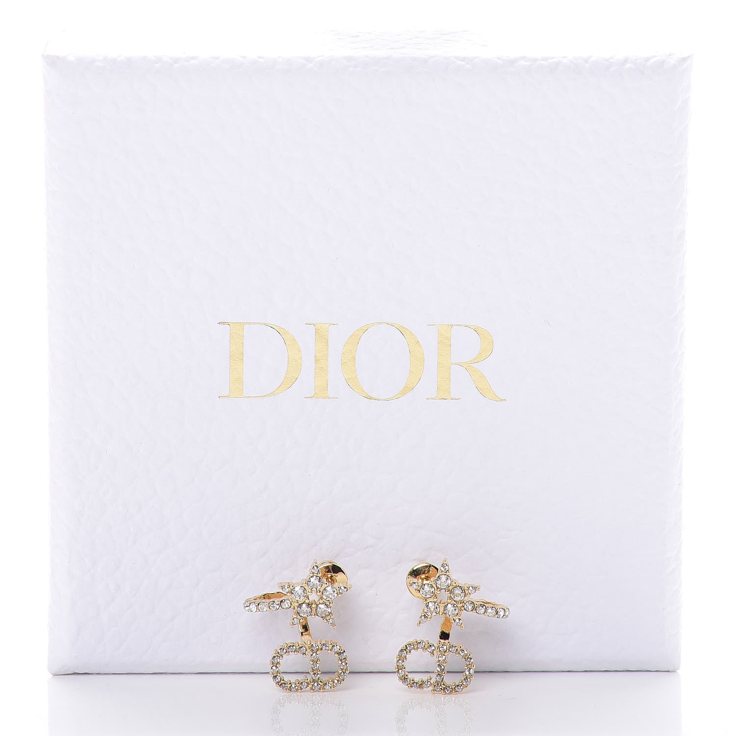 Christian Dior Crystal Clair D Lune Wrap Around Earrings Gold 5 of 5