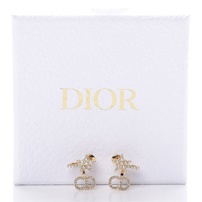 Christian Dior Crystal Clair D Lune Wrap Around Earrings Gold 5 of 5