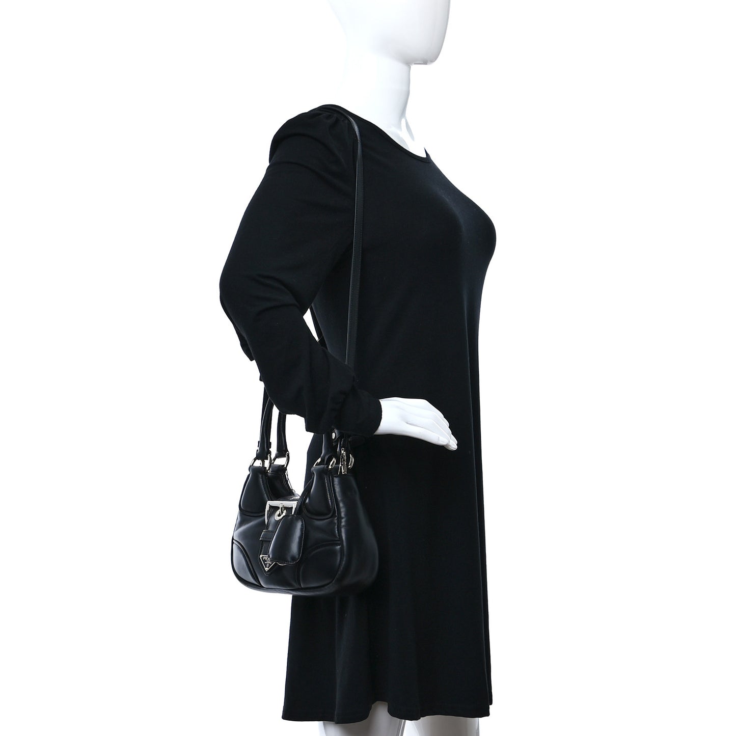Nappa Soft Padded Re-Edition 2002 Moon Bag Black