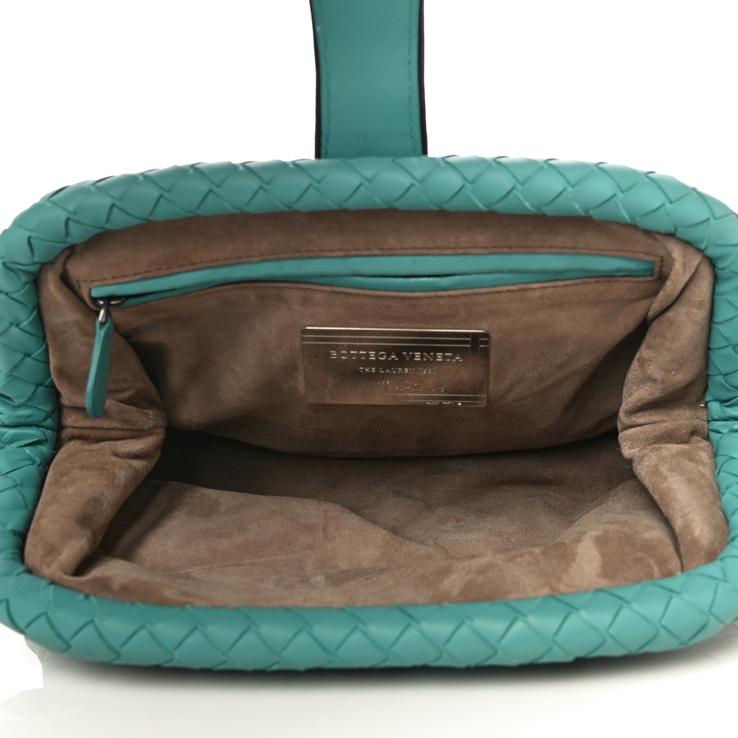 Bottega Veneta Nappa Intrecciato The Lauren 1980 Clutch Aqua Black 5 of 10