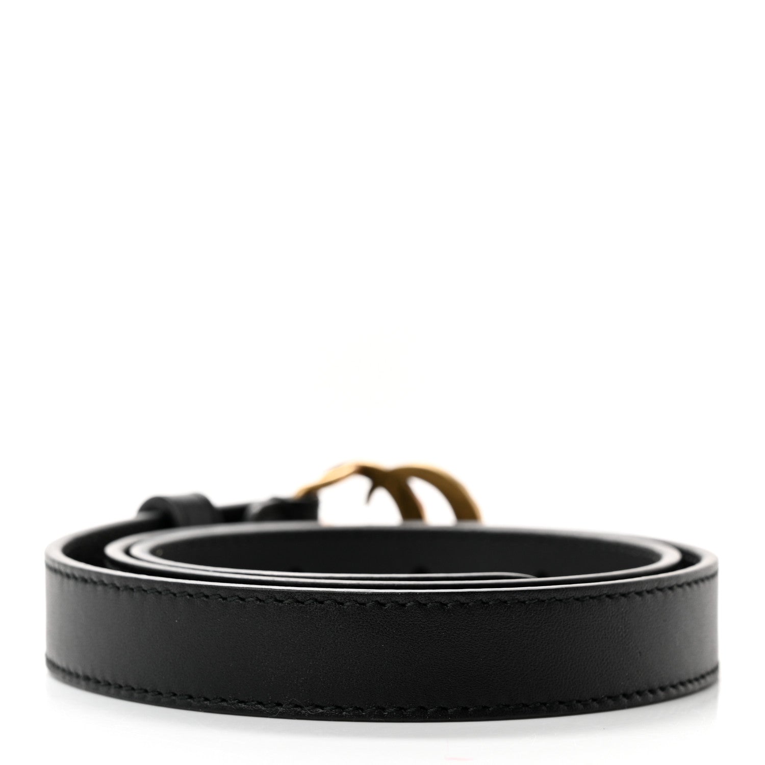 Gucci Moon Calfskin Pearl Double G 20mm Belt 70 28 Black Cream 2 of 6