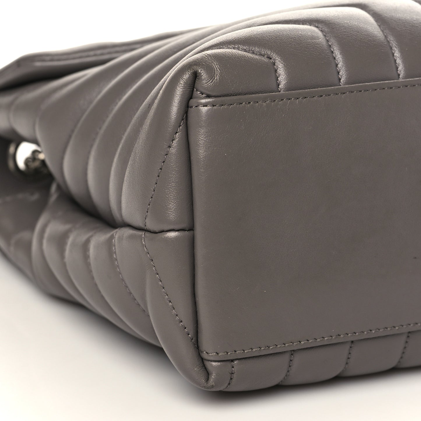 Calfskin Y Quilted Monogram Medium Loulou Chain Satchel Fog