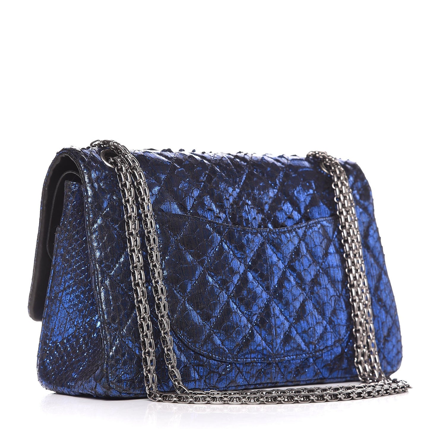 Metallic Python Quilted 2.55 Reissue 226 Flap Blue