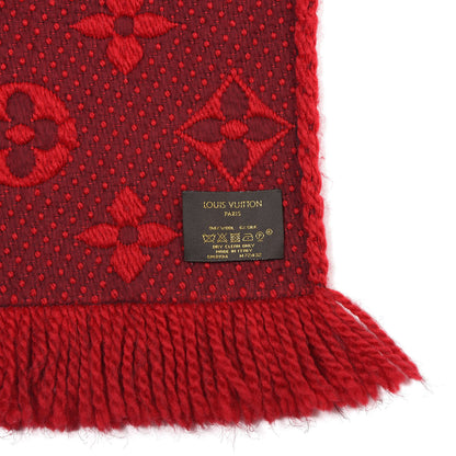 Louis Vuitton Wool Silk Logomania Scarf Rubis 3 of 3