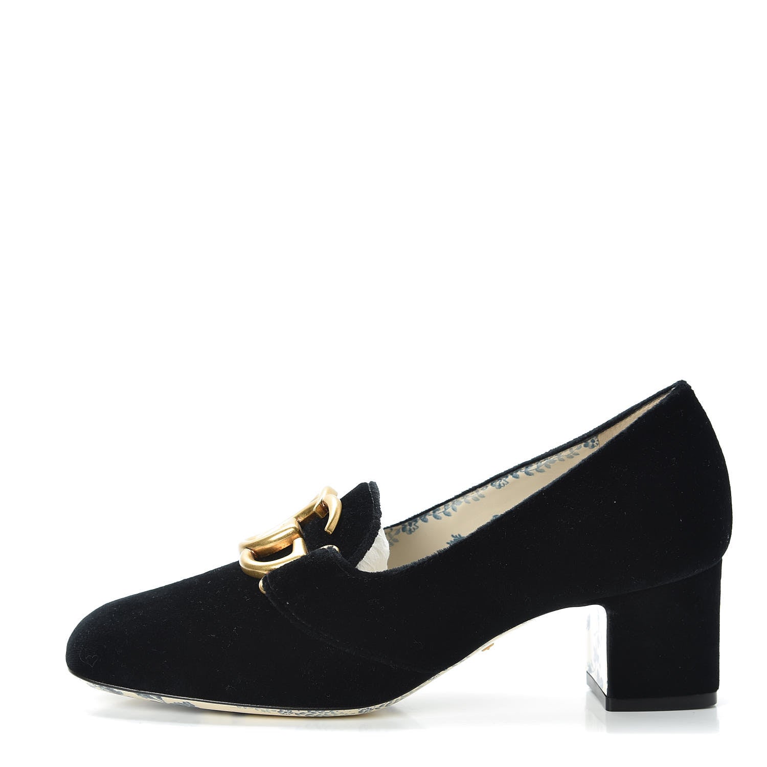 Gucci Softy Velvet GG Victoire 55mm Loafer Pumps 36.5 Black 1 of 8