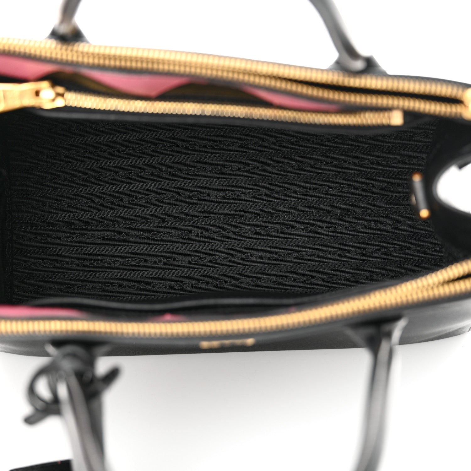 Prada Saffiano Greche Greca Paradigme Bag Black Pink 5 of 10