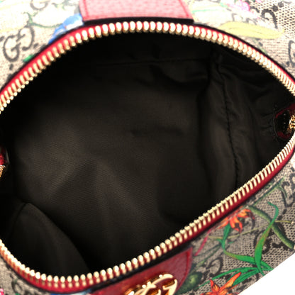 Gucci Soft GG Supreme Monogram Flora Calfskin Medium Ophidia Cosmetic Case Beige Ebony Multicolor Rosso 5 of 9