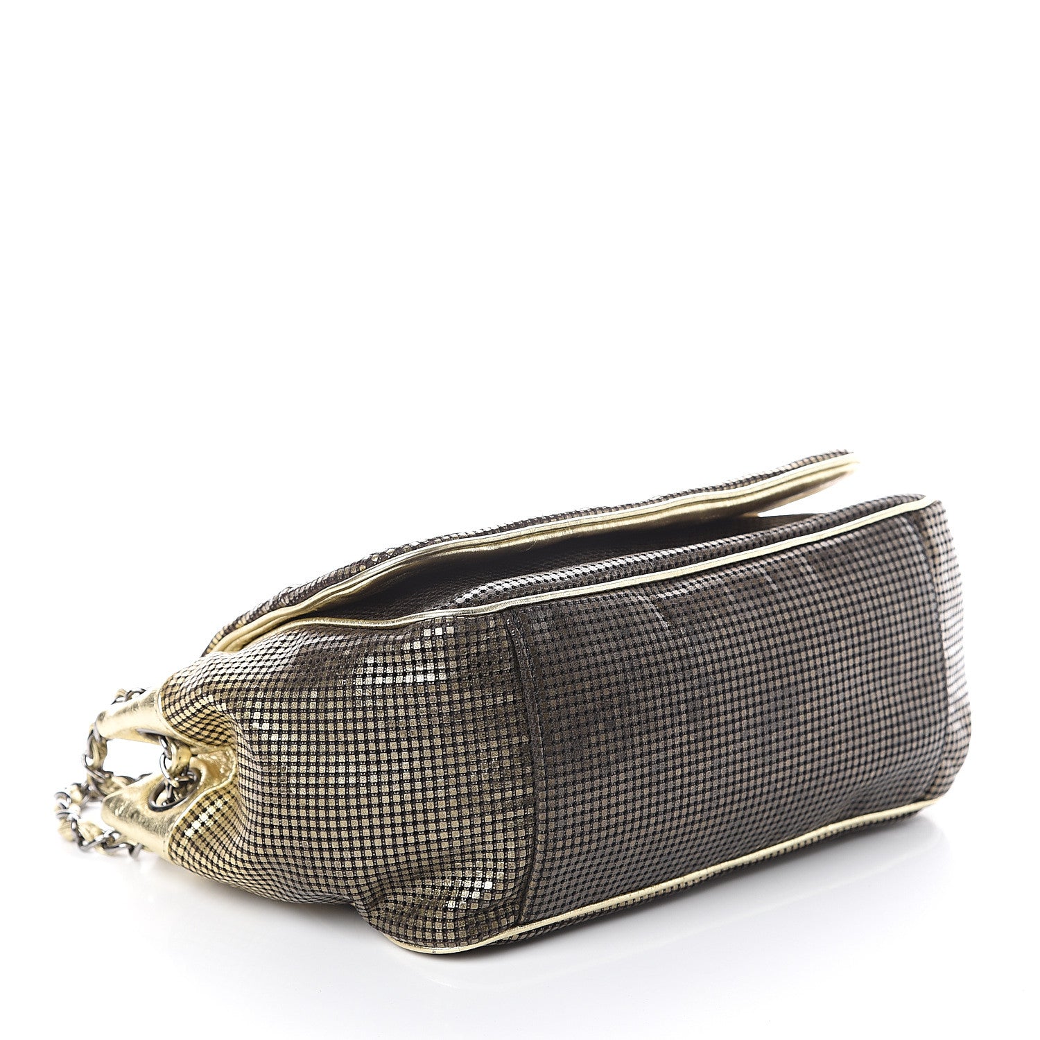 Chanel Metallic Lambskin Perforated Hollywood Accordion Flap Bag Gold 3 of 9