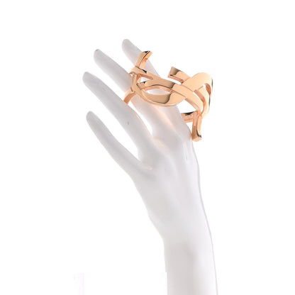 Saint Laurent Brass Monogram Medium Cuff Bracelet Rose Gold 2 of 6