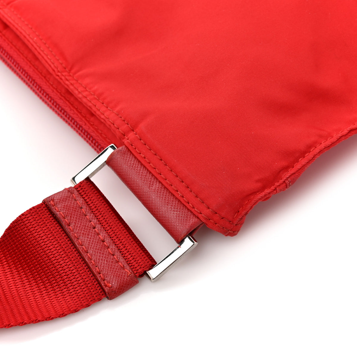 Prada Nylon Vela Saffiano Flat Messenger Bag Rosso 12 of 13