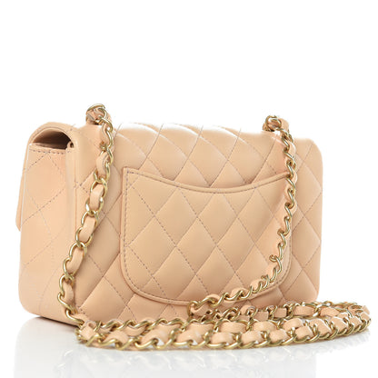 Chanel Lambskin Quilted Mini Rectangular Flap Beige 3 of 10