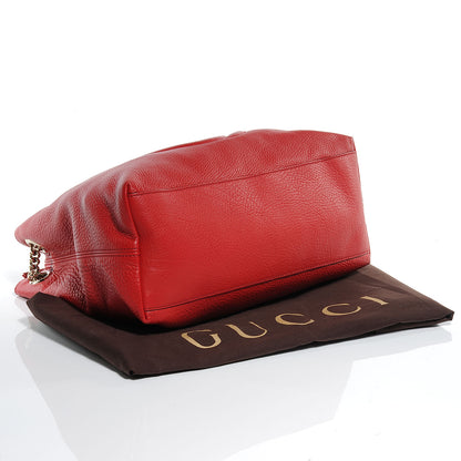 Gucci Pebbled Calfskin Medium Soho Chain Shoulder Bag Red 4 of 7