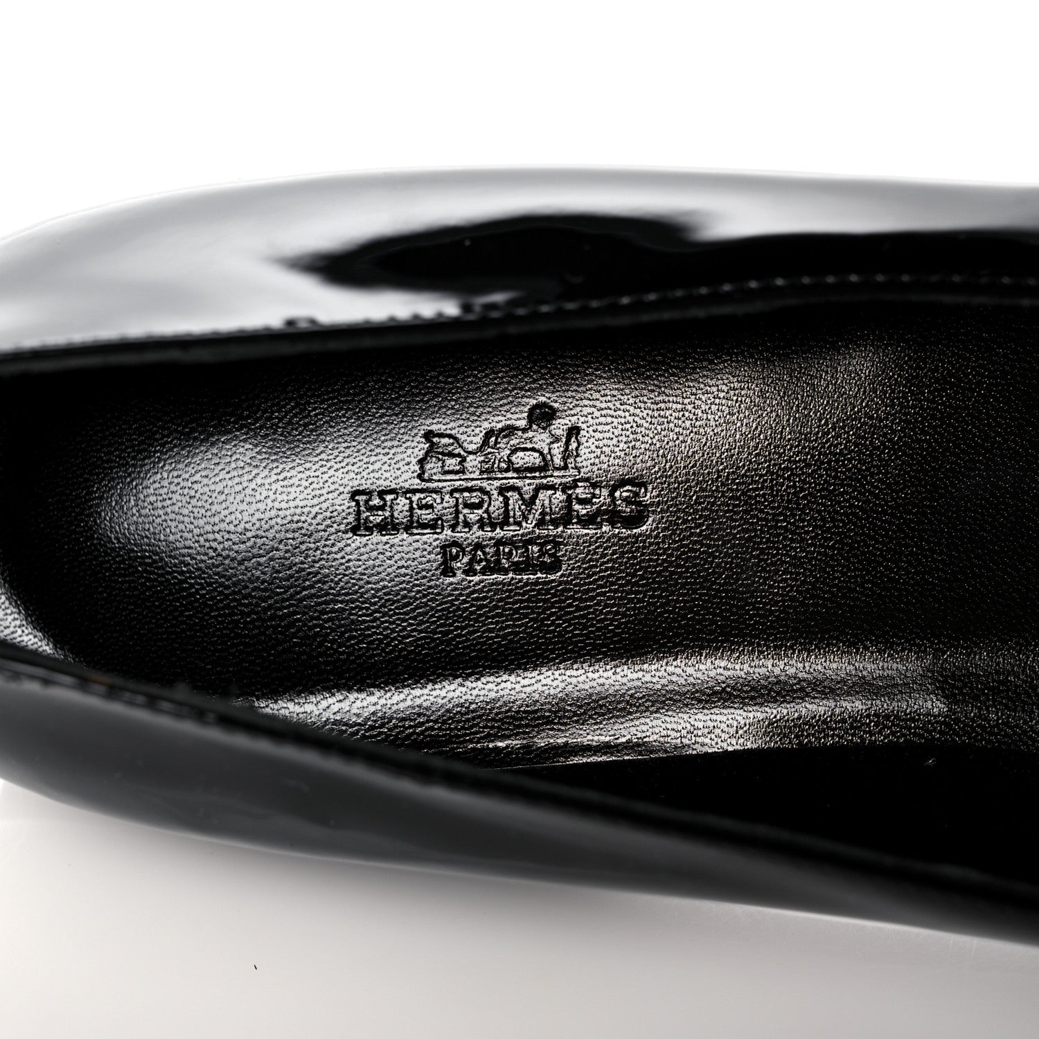 Hermes Patent Shiny Alligator Nice Ballerina Flats 38 Black 7 of 8