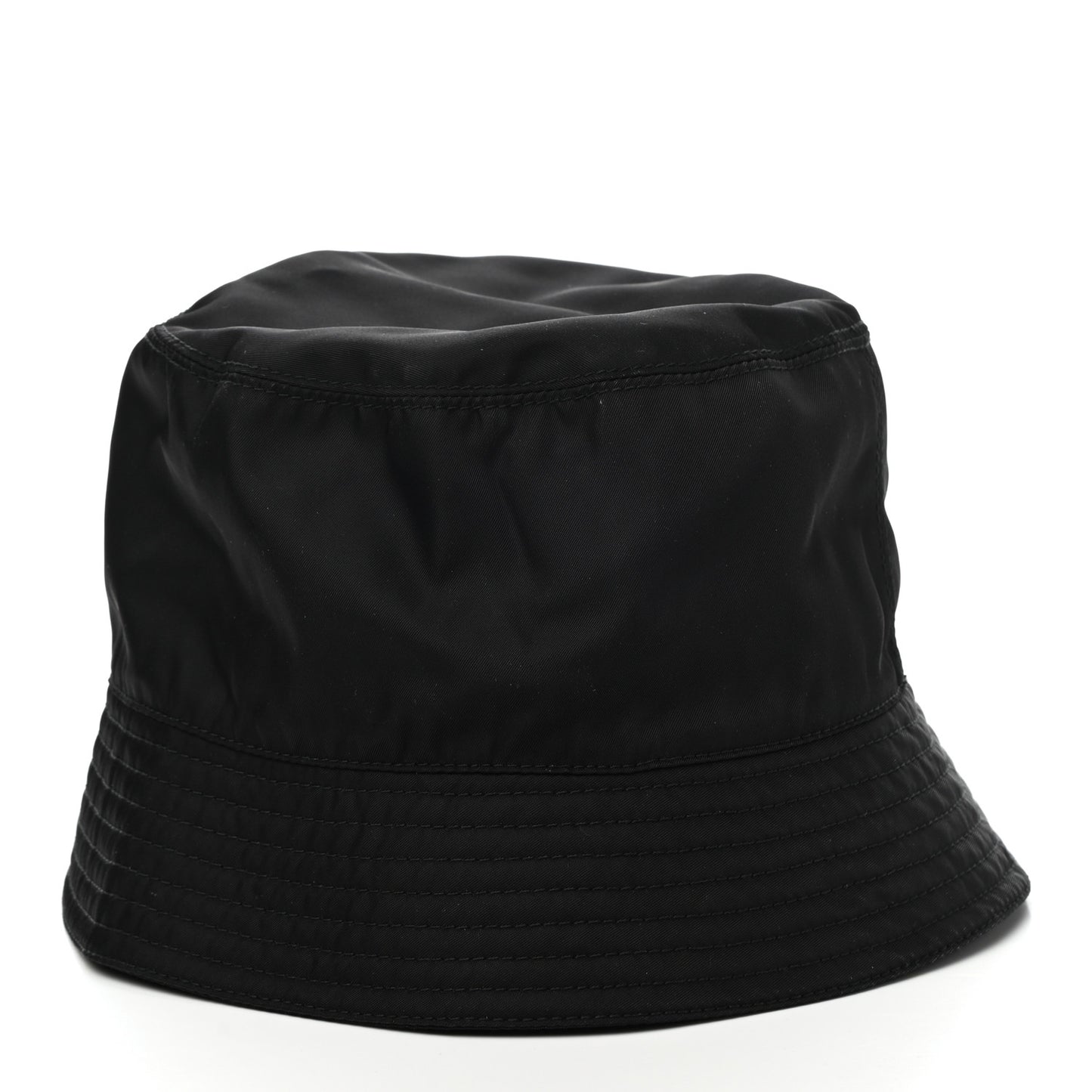 Tessuto Nylon Metal Triangle Logo Mens Bucket Hat XL Black