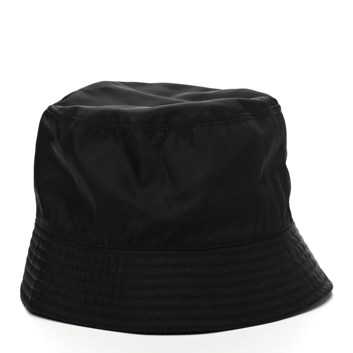 Prada Tessuto Nylon Metal Triangle Logo Mens Bucket Hat XL Black 5 of 8