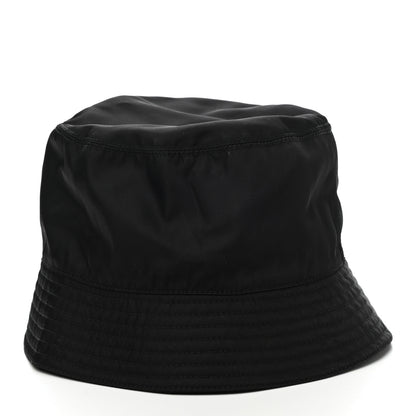 Prada Tessuto Nylon Metal Triangle Logo Mens Bucket Hat XL Black 5 of 8