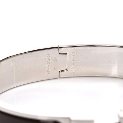 Hermes Enamel Narrow Clic Clac H Bracelet GM Chocolate 5 of 6