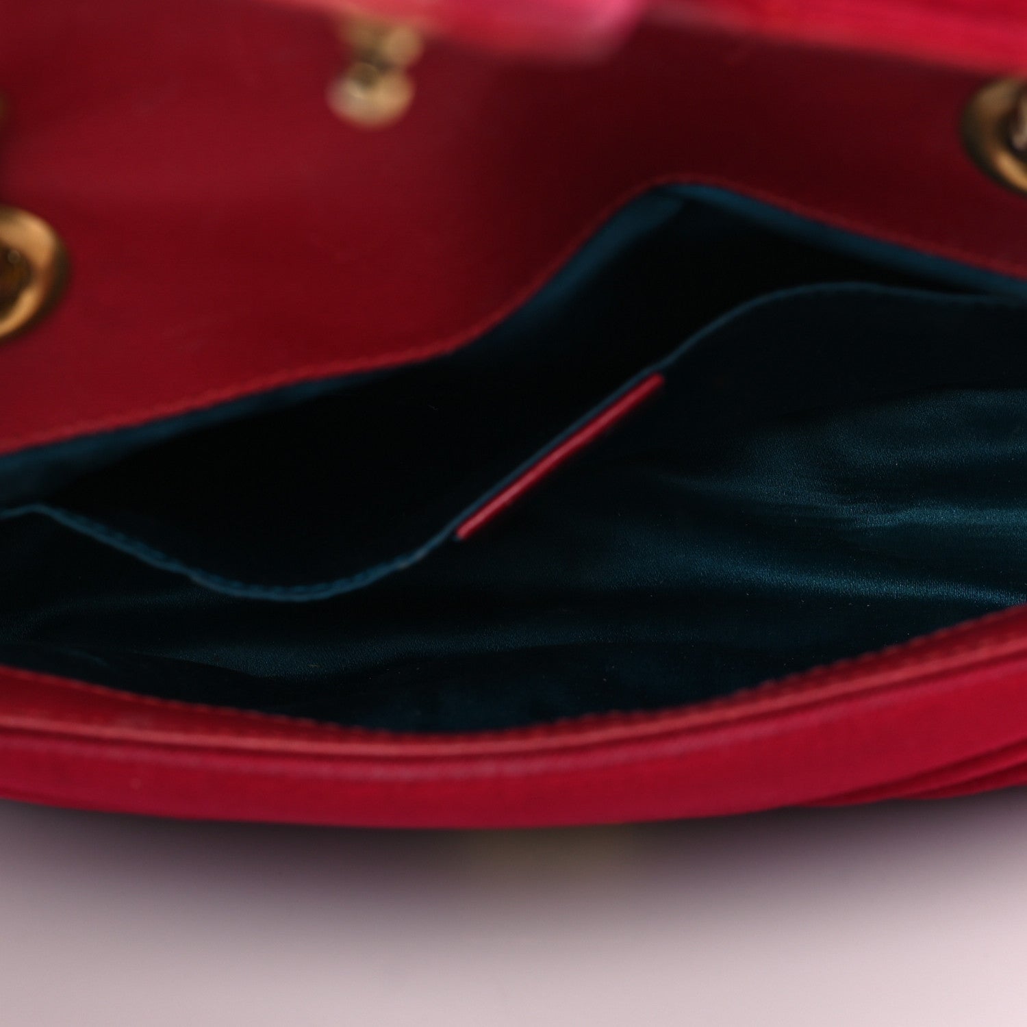 Gucci Velvet Matelasse Mini GG Marmont Shoulder Bag Hibiscus Red 5 of 17