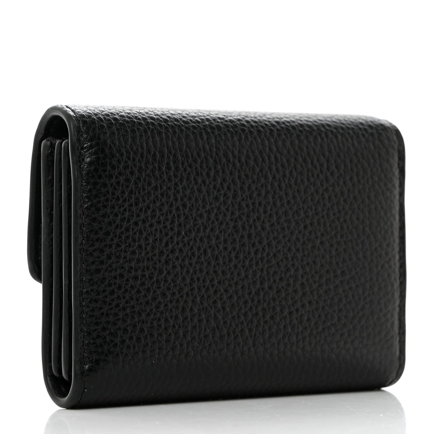 Small Classic Grain Darley Concertina Wallet Black