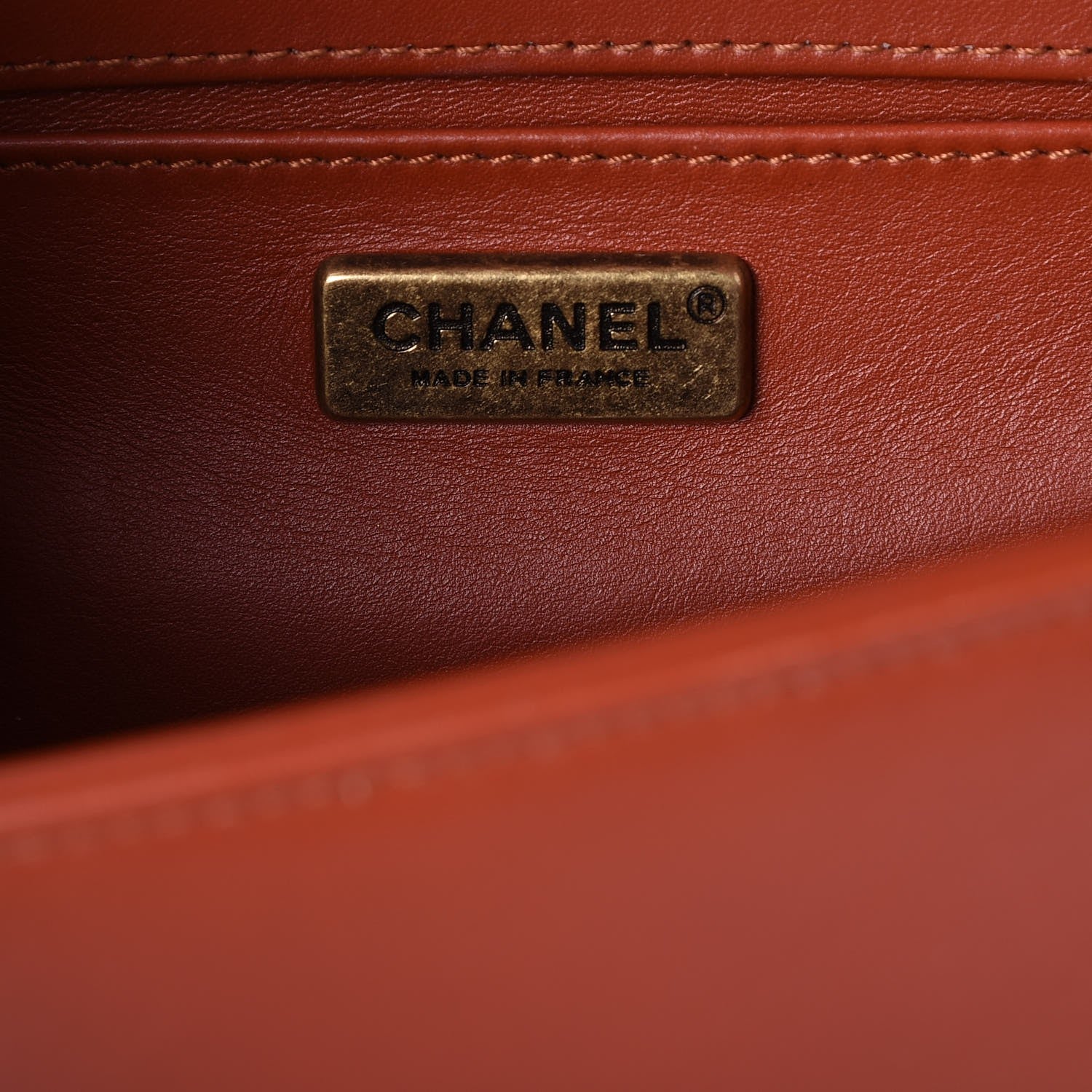 Chanel Python Medium Boy Flap Dark Orange 6 of 7