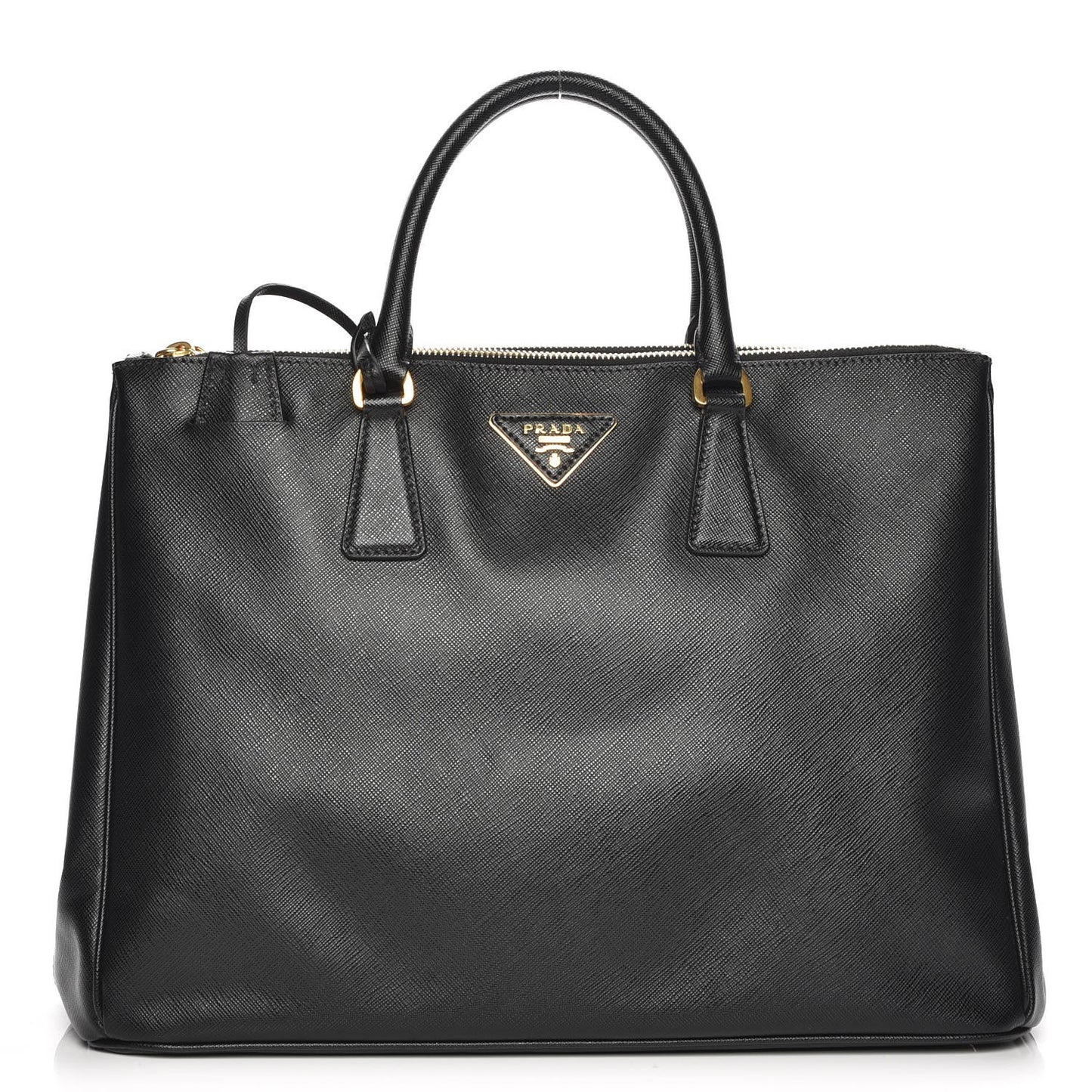 Saffiano Large Galleria Double Zip Tote Black